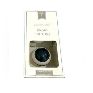 Pottery Barn Kids Knobs Rugby Stripe Navy White set of 2 NIB